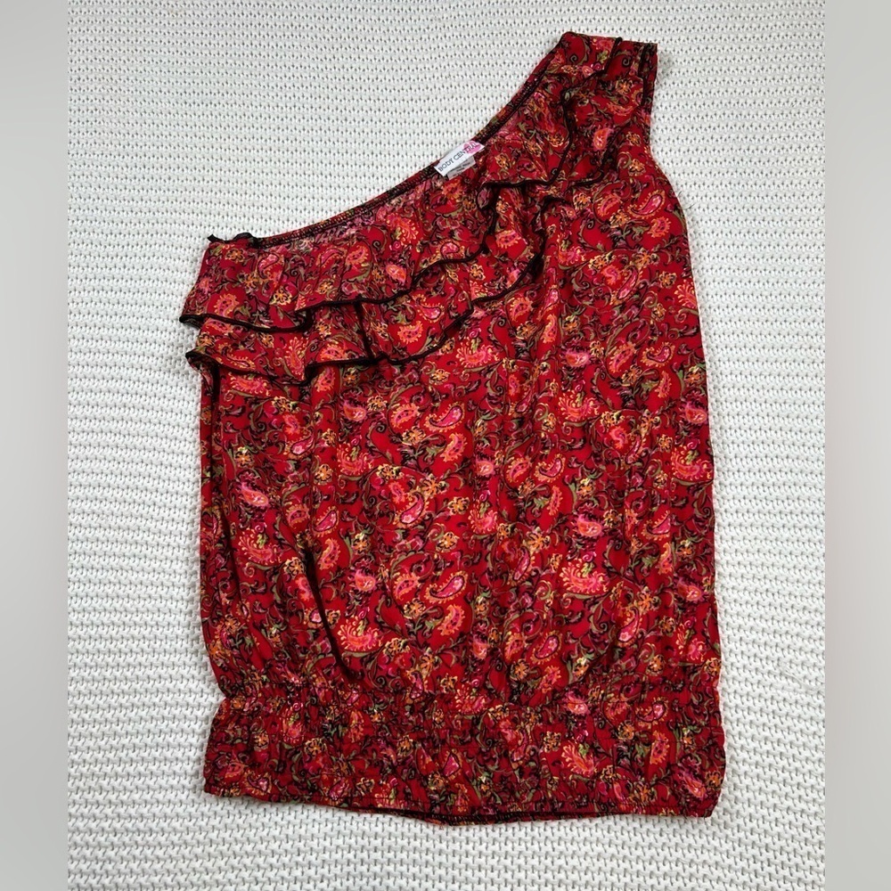Vintage Y2K Body Central Vibrant Red Floral Top